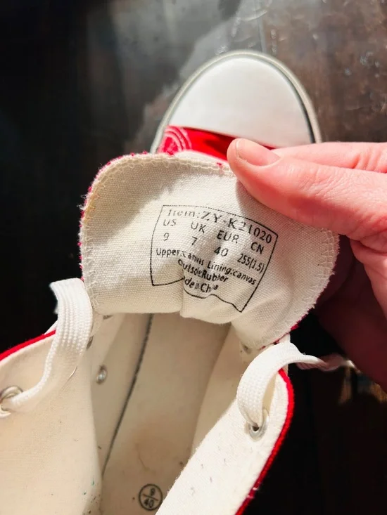 Classic Red Canvas High-Top Sneakers - Picture 6 of 8